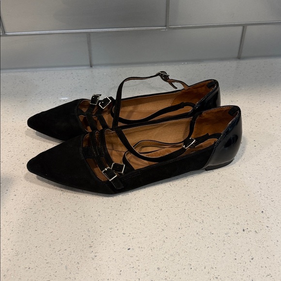 Next Black Strappy flats size 8 - Picture 6 of 8